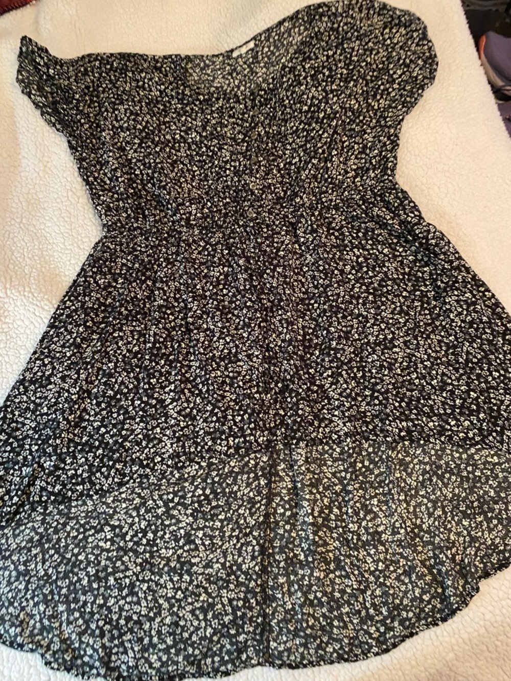 Maurices Black and White Floral Mini Dress size 1